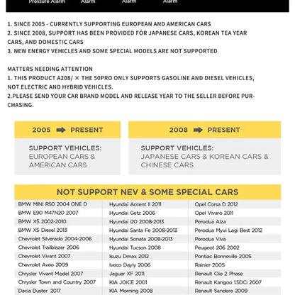 Affichage tête haute HUD pour voiture ordinateur de conduite OBD numérique compteur de vitesse multifonction - A208