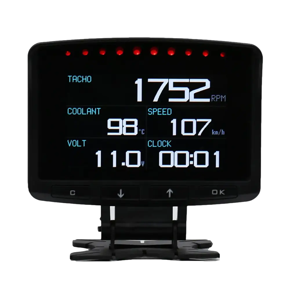 Affichage tête haute HUD pour voiture ordinateur de conduite OBD numérique compteur de vitesse multifonction - A208