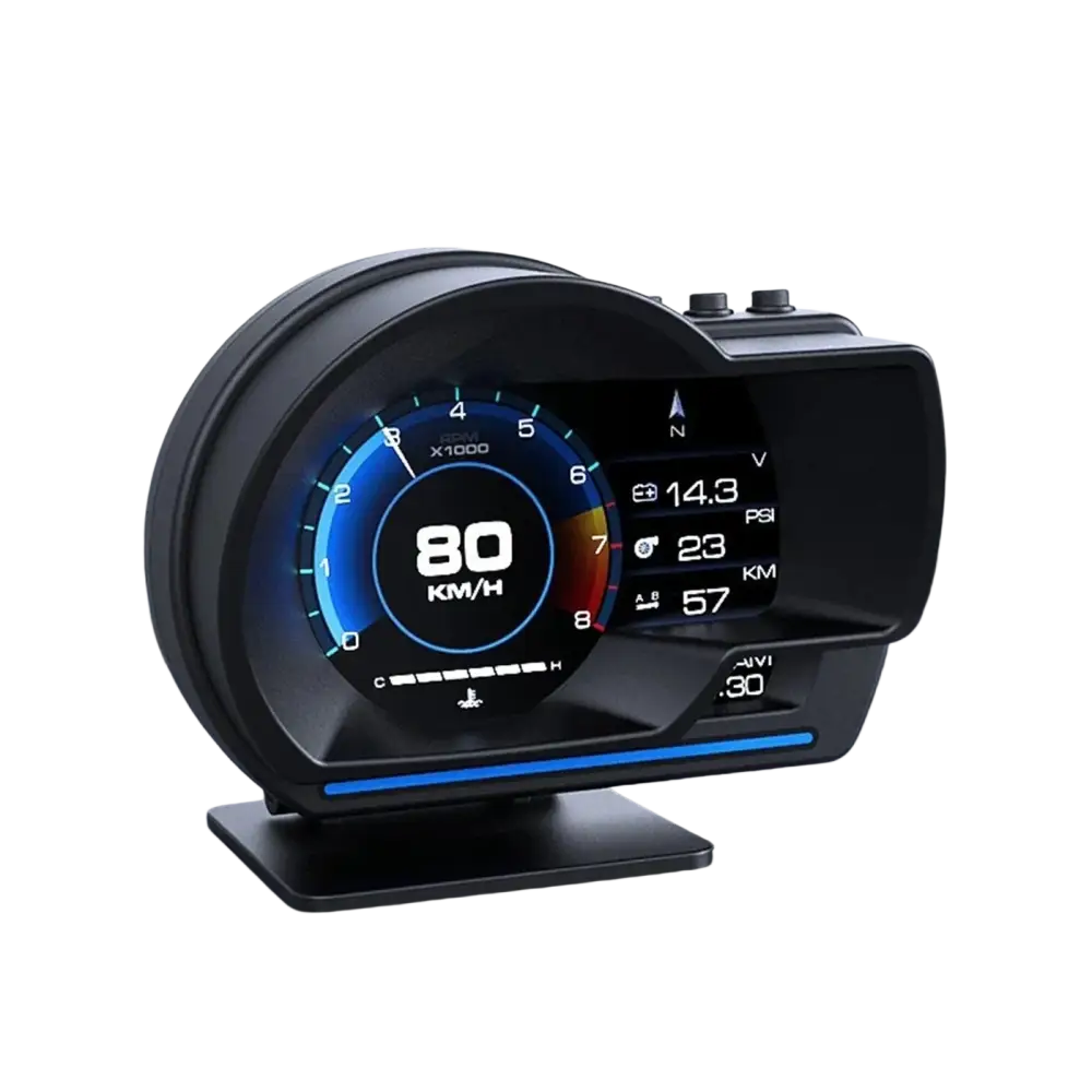 Affichage tête haute numérique OBD2 + GPS affichage tête haute jauge intelligente compteur de vitesse HUD alarme Turbo