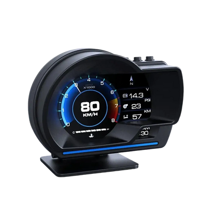 Affichage tête haute numérique OBD2 + GPS affichage tête haute jauge intelligente compteur de vitesse HUD alarme Turbo