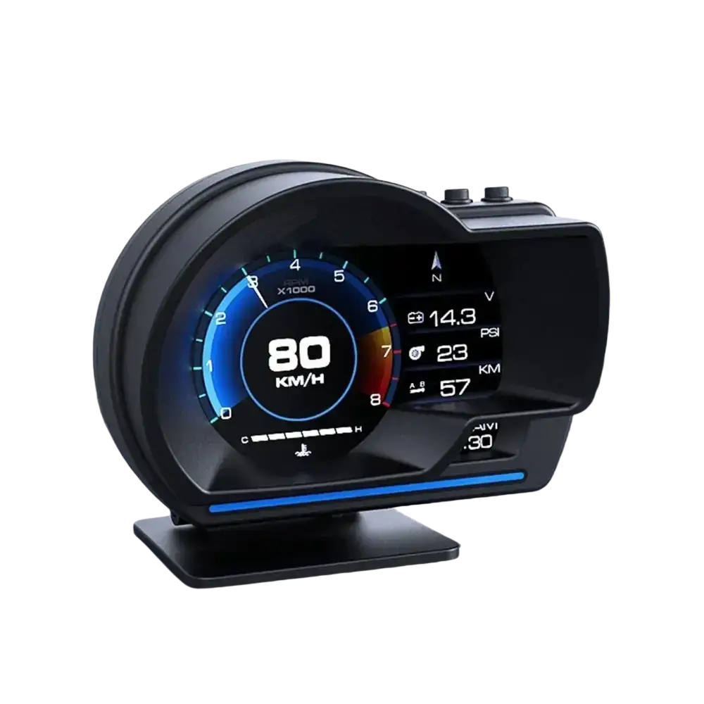 Affichage tête haute numérique OBD2 + GPS affichage tête haute jauge intelligente compteur de vitesse HUD alarme Turbo