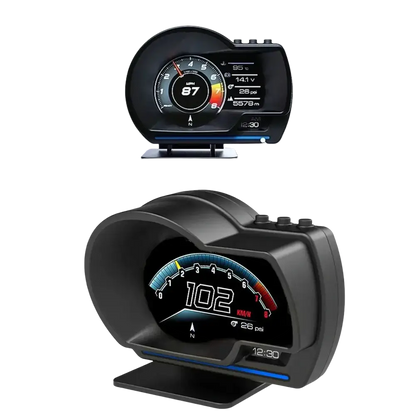 Affichage tête haute numérique OBD2 + GPS affichage tête haute jauge intelligente compteur de vitesse HUD alarme Turbo