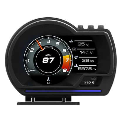 Affichage tête haute numérique OBD2 + GPS affichage tête haute jauge intelligente compteur de vitesse HUD alarme Turbo