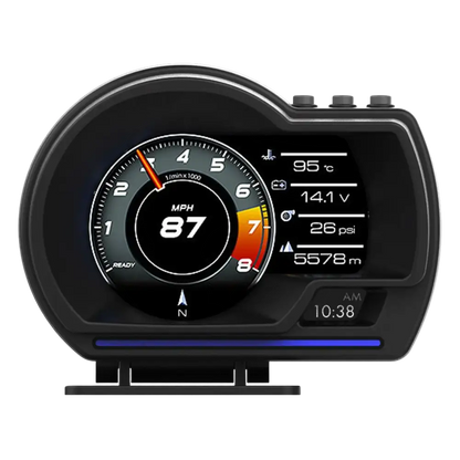Affichage tête haute numérique OBD2 + GPS affichage tête haute jauge intelligente compteur de vitesse HUD alarme Turbo