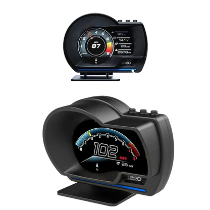 Affichage tête haute numérique OBD2 + GPS affichage tête haute jauge intelligente compteur de vitesse HUD alarme Turbo