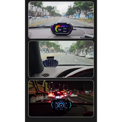 Affichage tête haute OBD + GPS HUD P24 pour voiture compteur de vitesse numérique température de l’eau consommation