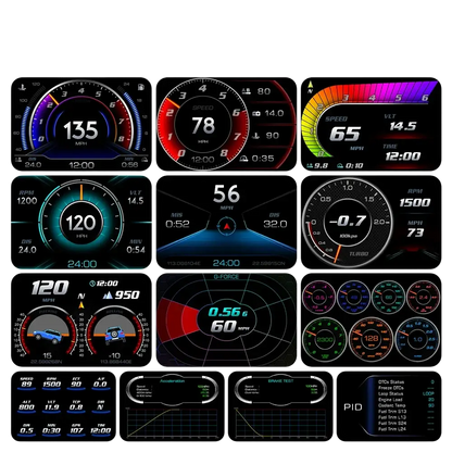 Affichage tête haute OBD + GPS HUD P24 pour voiture compteur de vitesse numérique température de l’eau consommation