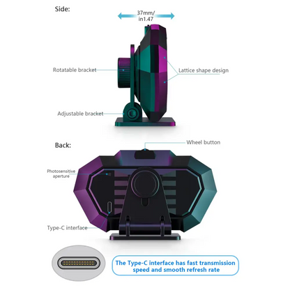 Affichage tête haute OBD + GPS HUD P24 pour voiture compteur de vitesse numérique température de l’eau consommation
