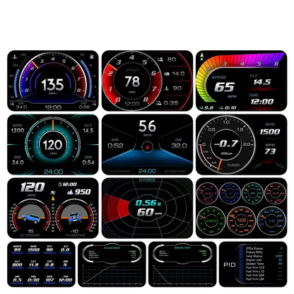 Affichage tête haute OBD + GPS HUD P24 pour voiture compteur de vitesse numérique température de l’eau consommation