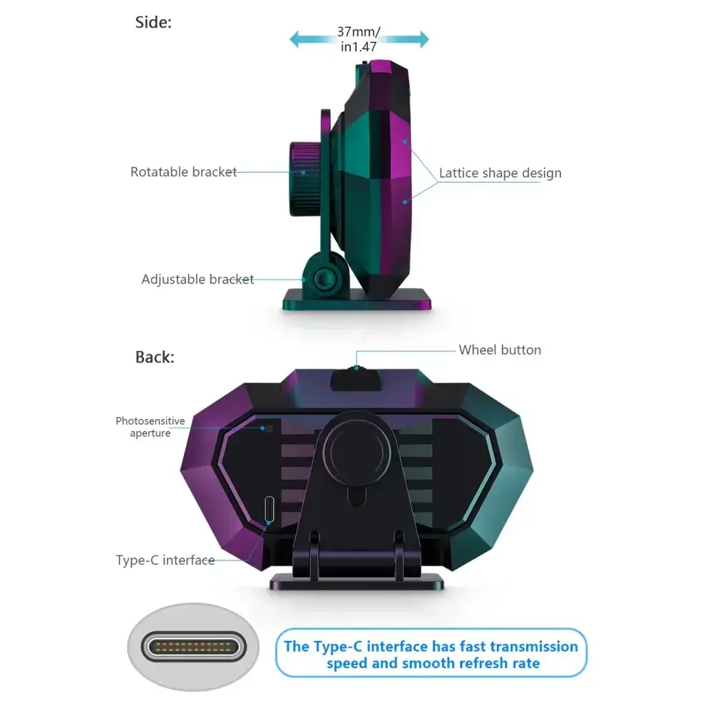 Affichage tête haute OBD + GPS HUD P24 pour voiture compteur de vitesse numérique température de l’eau consommation