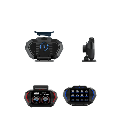 Affichage tête haute OBD + GPS HUD P24 pour voiture compteur de vitesse numérique température de l’eau consommation