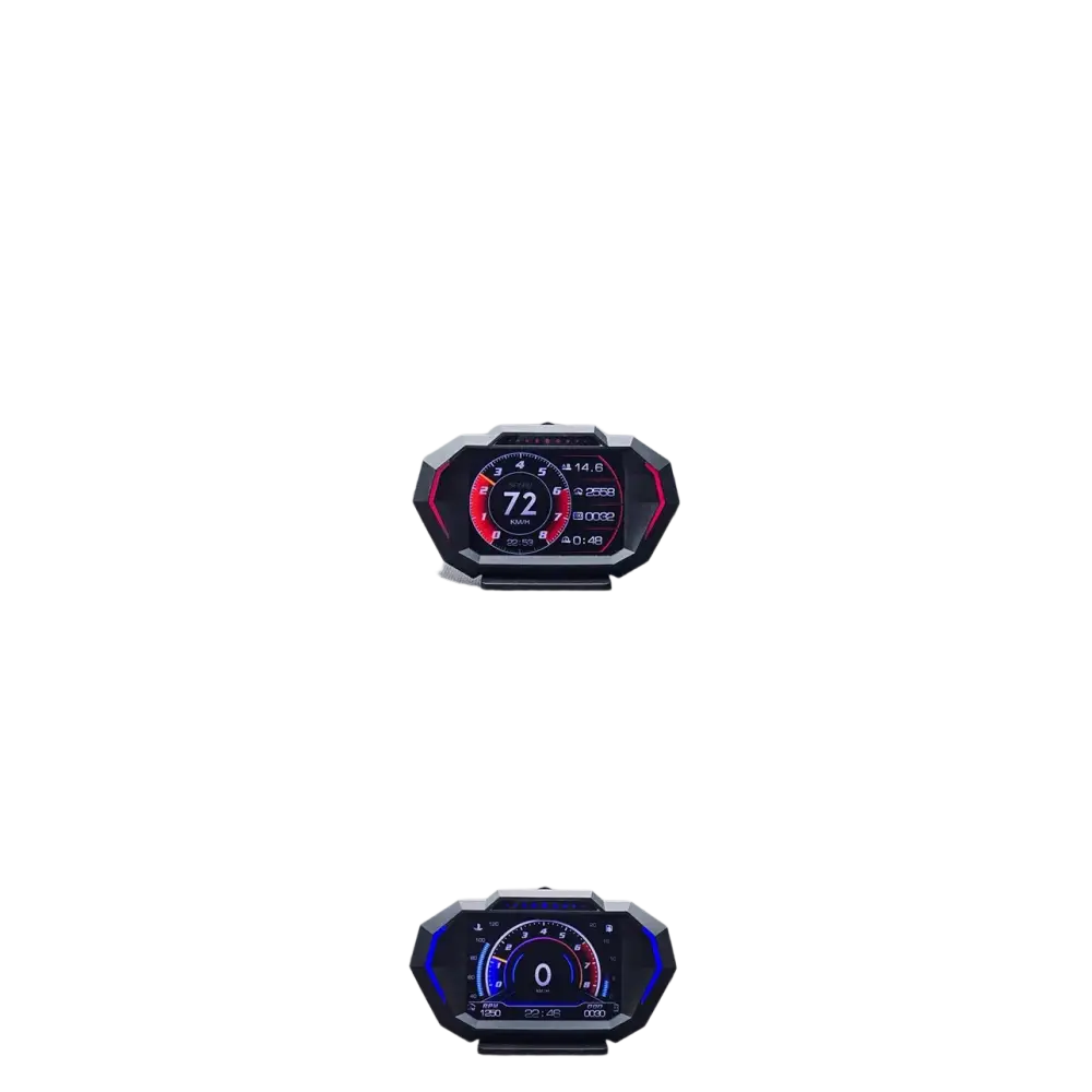 Affichage tête haute OBD + GPS HUD P24 pour voiture compteur de vitesse numérique température de l’eau consommation