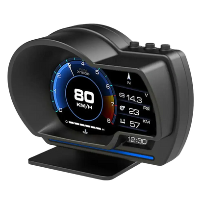 Affichage tête haute OBD2 + GPS jauge intelligente voiture HUD compteur de vitesse Turbo RPM alarme pour voiture camion