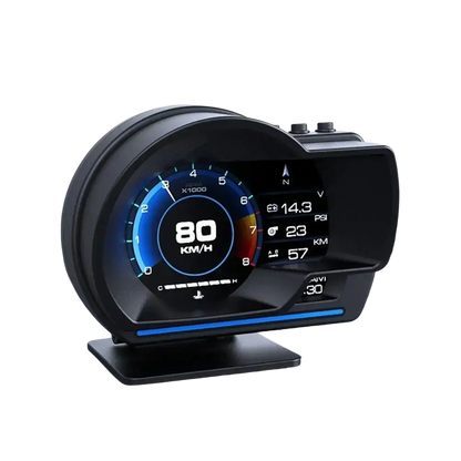 Affichage tête haute OBD2 + GPS jauge intelligente voiture HUD compteur de vitesse Turbo RPM alarme pour voiture camion