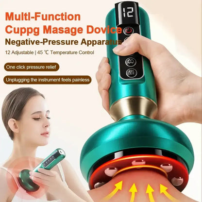 Appareil de Massage électrique multifonctionnel méridien Guasha grattage masseur canettes sous vide brûleur de graisse