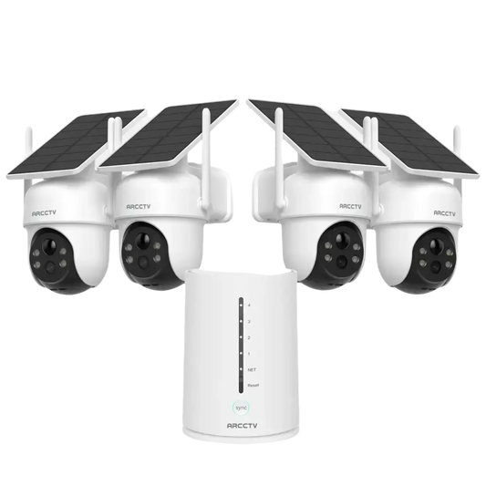 ARCCTV 4MP Wifi Kit de caméra solaire extérieure sans fil sécurité caméra de Surveillance ensemble sirène alarme