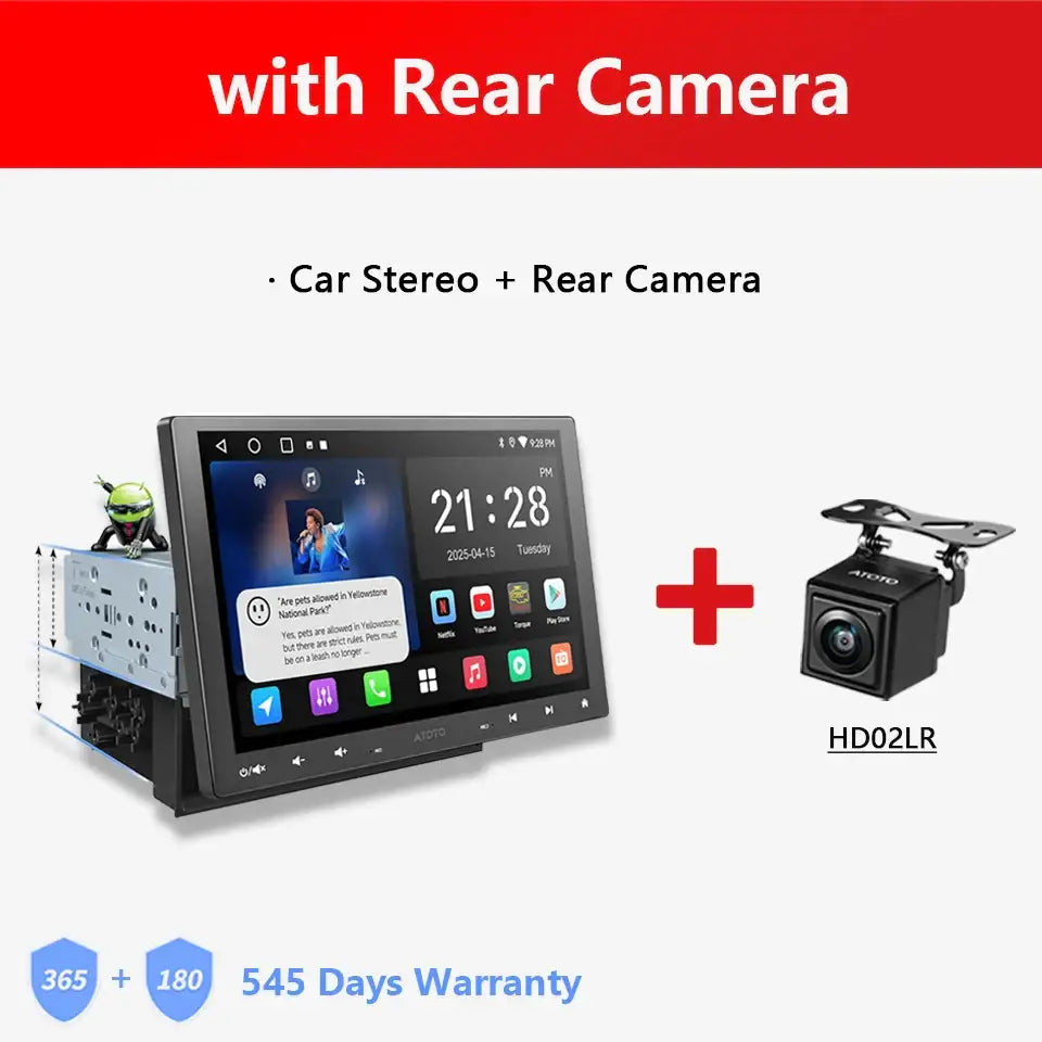 ATOTO Android autoradio 10 pouces simple 1 Din sans fil Apple CarPlay Android Auto écran 1Din autoradio lecteur