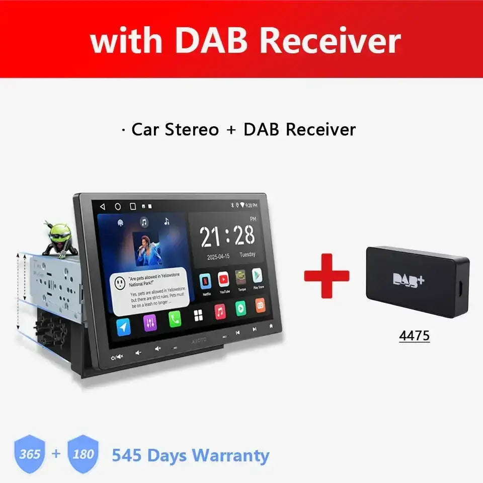 ATOTO Android autoradio 10 pouces simple 1 Din sans fil Apple CarPlay Android Auto écran 1Din autoradio lecteur