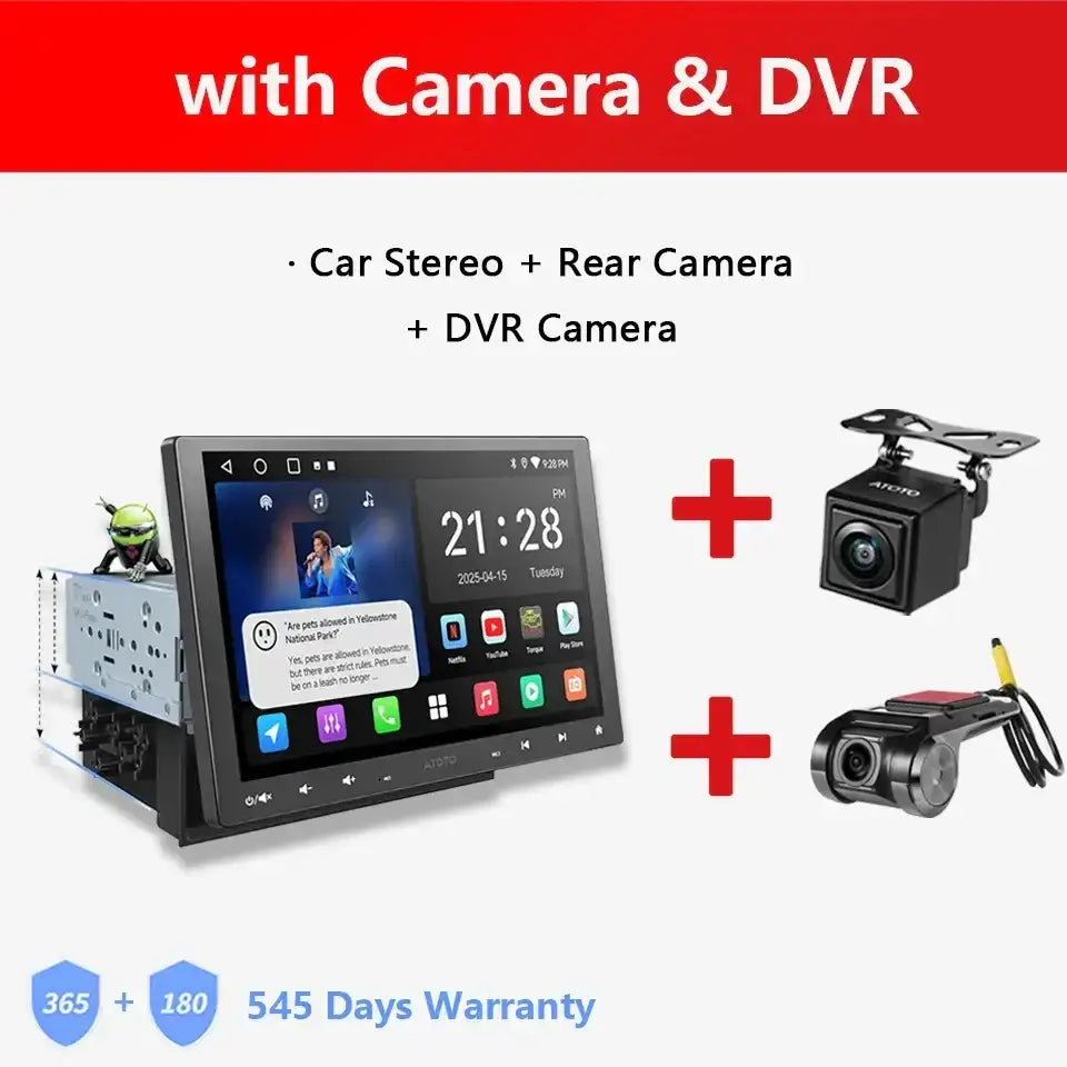 ATOTO Android autoradio 10 pouces simple 1 Din sans fil Apple CarPlay Android Auto écran 1Din autoradio lecteur