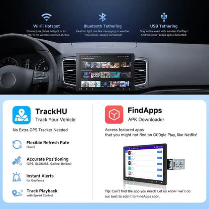 ATOTO Android autoradio 10 pouces simple 1 Din sans fil Apple CarPlay Android Auto écran 1Din autoradio lecteur