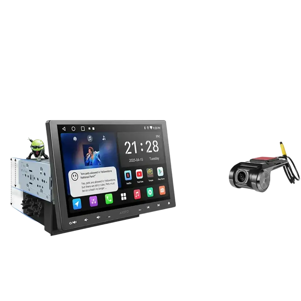 ATOTO Android autoradio 10 pouces simple 1 Din sans fil Apple CarPlay Android Auto écran 1Din autoradio lecteur