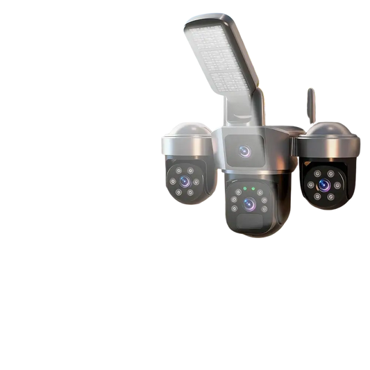 Caméra solaire PTZ à suivi automatique 6MP sans fil pour l’extérieur détection humaine caméra IP WiFi PIR avec sirène