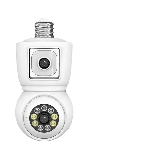 Caméra WiFi à ampoule E27 8MP double objectif 4K double écran suivi automatique Audio bidirectionnel Vision nocturne
