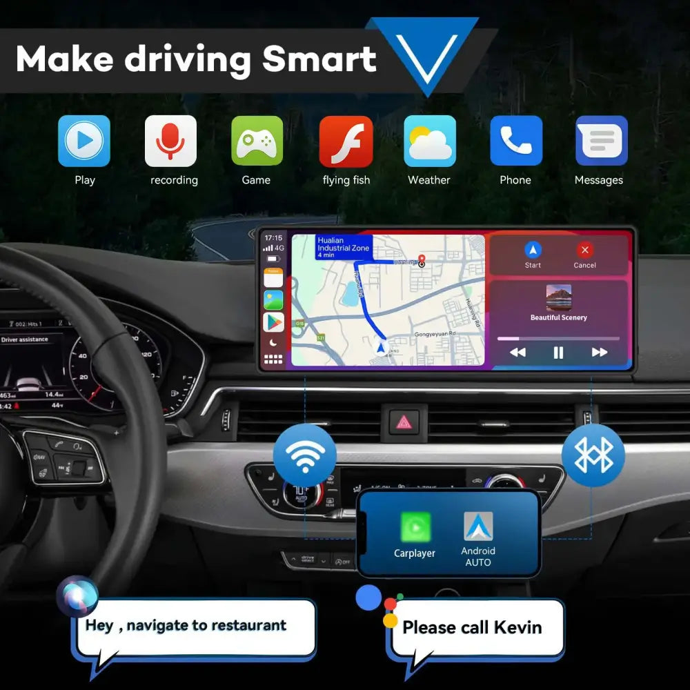 Carplay portable universel pour écran de voiture écran Carplay sans fil stéréo de voiture sans fil avec Carplay Android