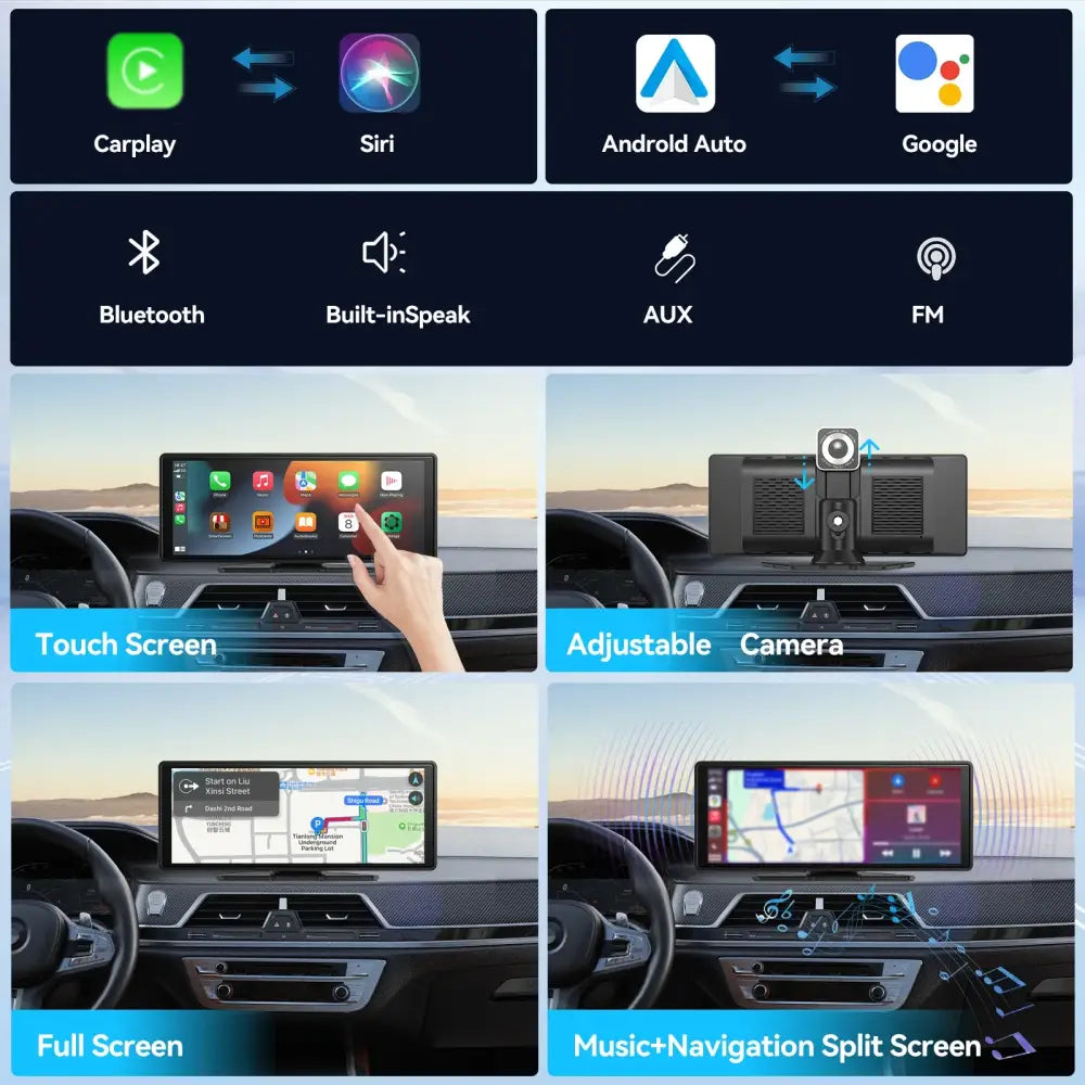 Carplay portable universel pour écran de voiture écran Carplay sans fil stéréo de voiture sans fil avec Carplay Android