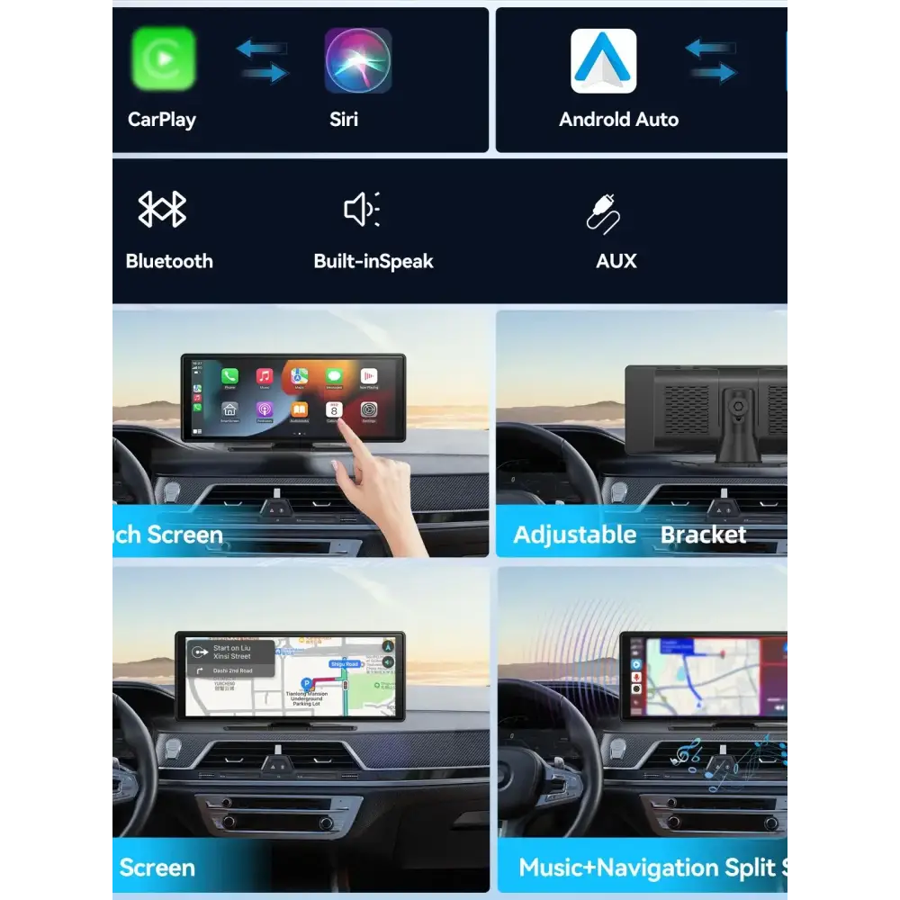 Carplay portable universel pour écran de voiture écran Carplay sans fil stéréo de voiture sans fil avec Carplay Android