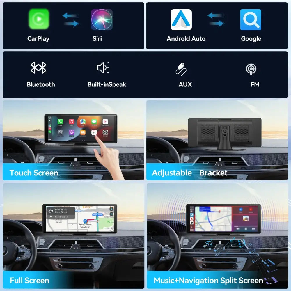 Carplay portable universel pour écran de voiture écran Carplay sans fil stéréo de voiture sans fil avec Carplay Android