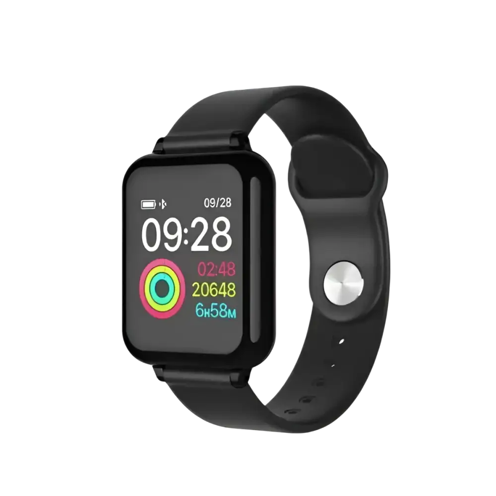 Compatible with Apple B57 color screen smart sports watch - Black - montre