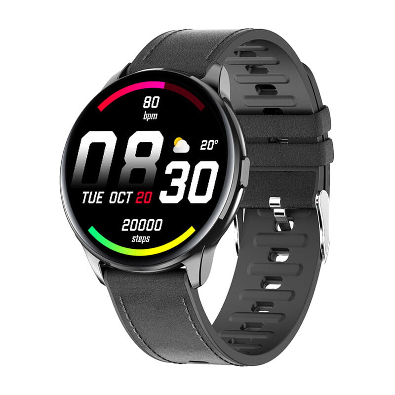 Montre connectée Y90 noire avec cadran sans échelle vibrant, GPS, tension artérielle