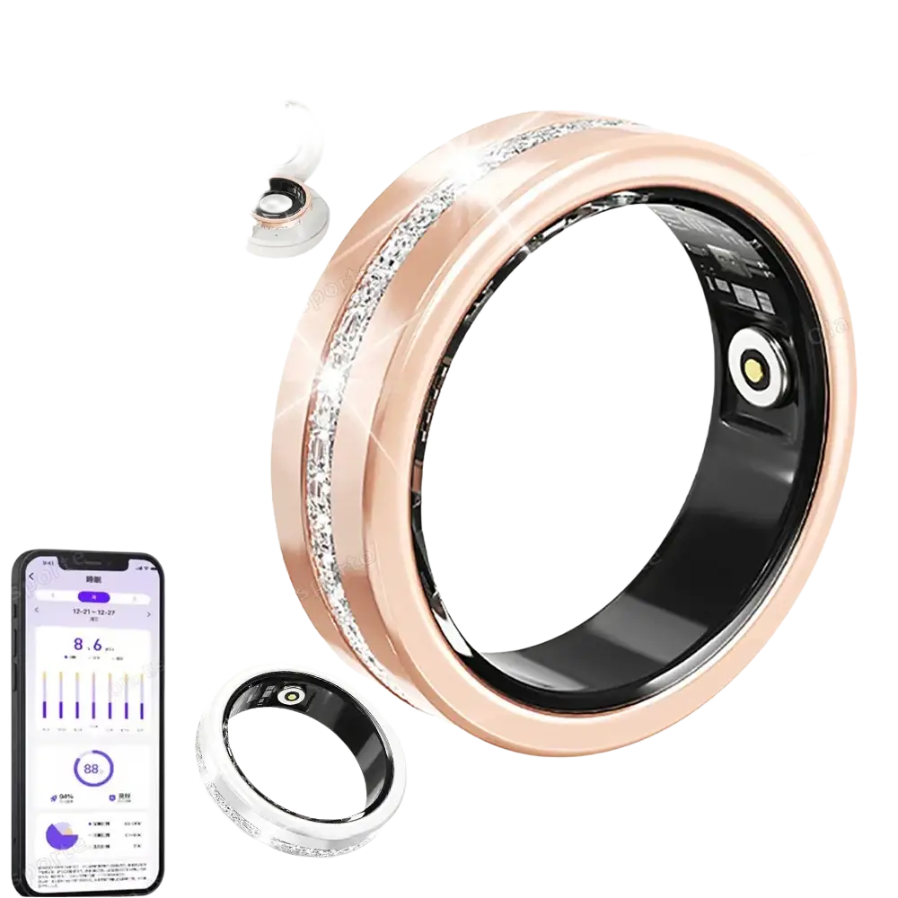 Diamond Fashion Women Smart Ring With Box IP68 Waterproof Lady ring Heart Rate Health Monitor Sports Pedometer Fitness