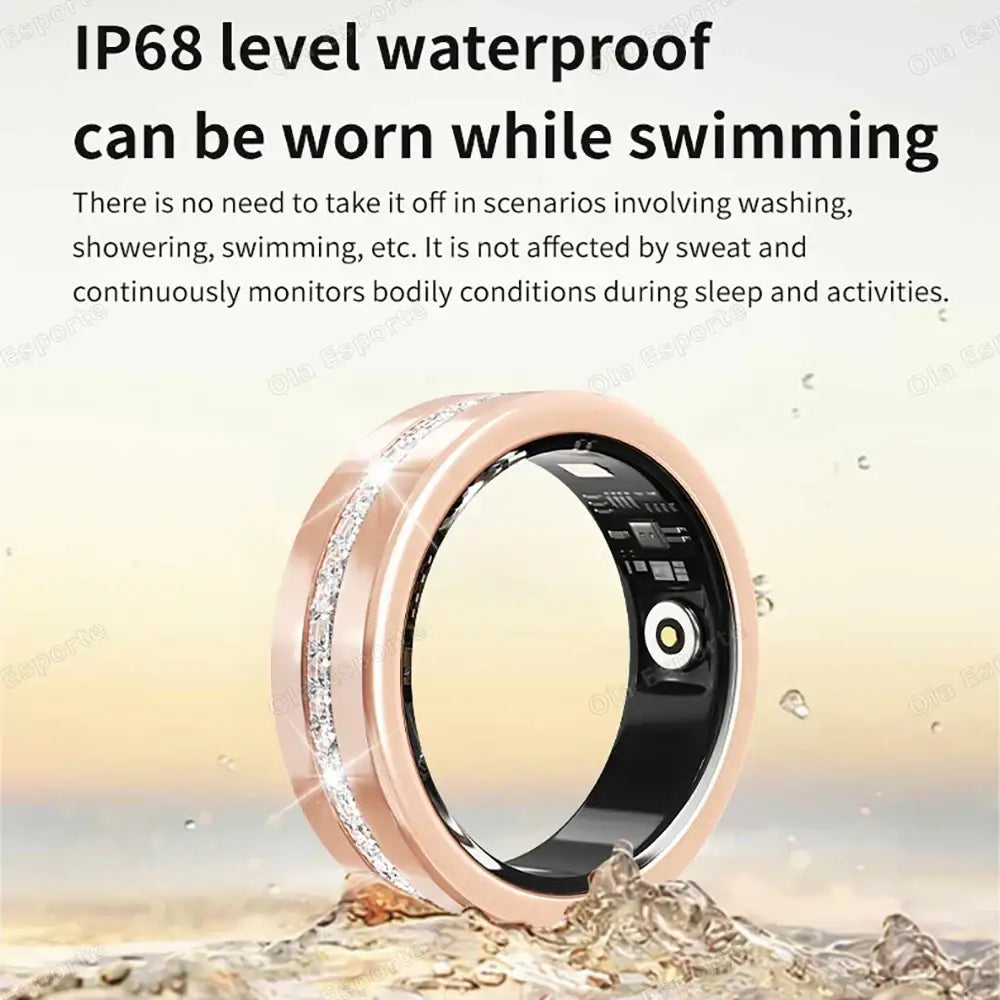 Diamond Fashion Women Smart Ring With Box IP68 Waterproof Lady ring Heart Rate Health Monitor Sports Pedometer Fitness