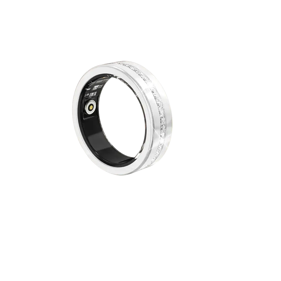 Diamond Fashion Women Smart Ring With Box IP68 Waterproof Lady ring Heart Rate Health Monitor Sports Pedometer Fitness