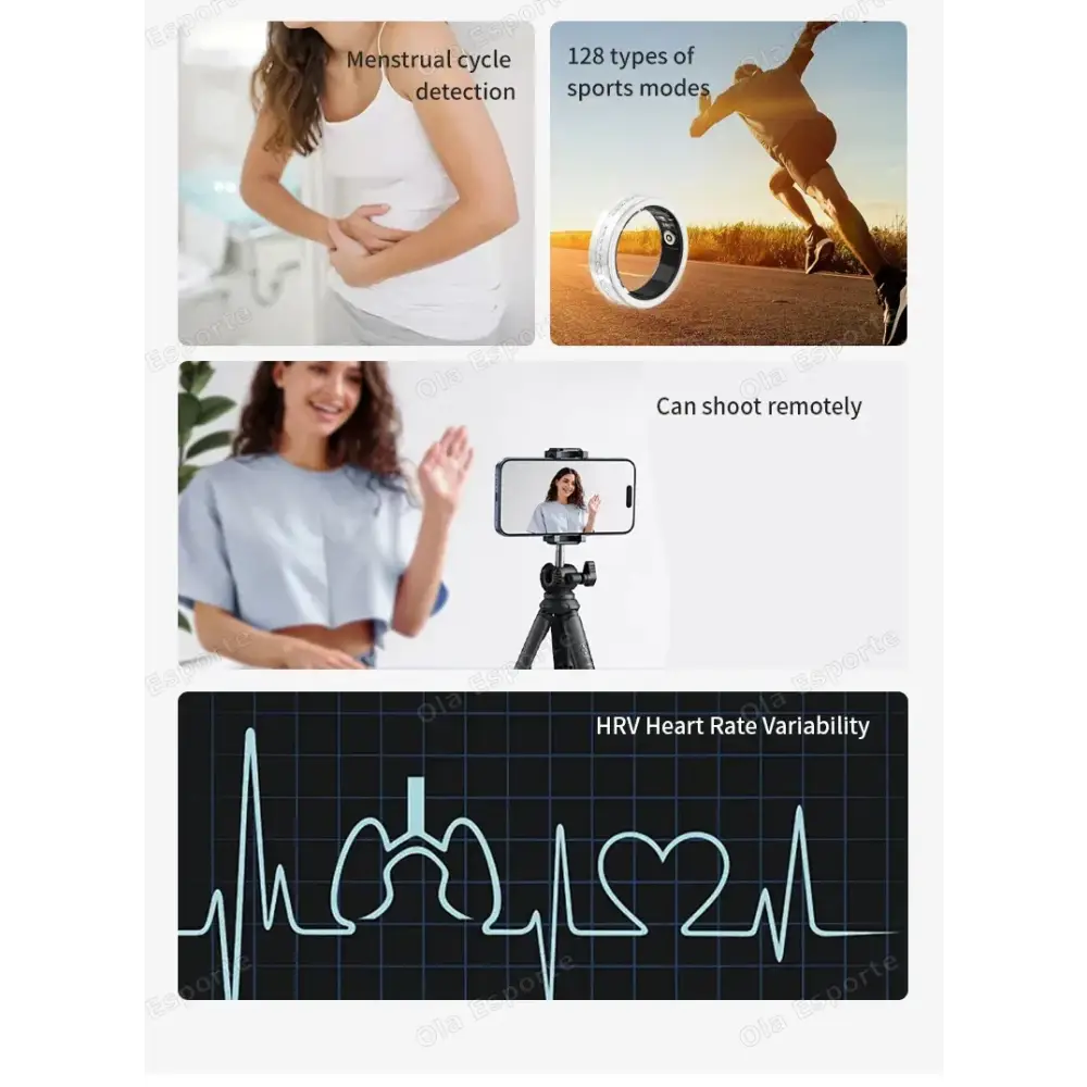 Diamond Fashion Women Smart Ring With Box IP68 Waterproof Lady ring Heart Rate Health Monitor Sports Pedometer Fitness