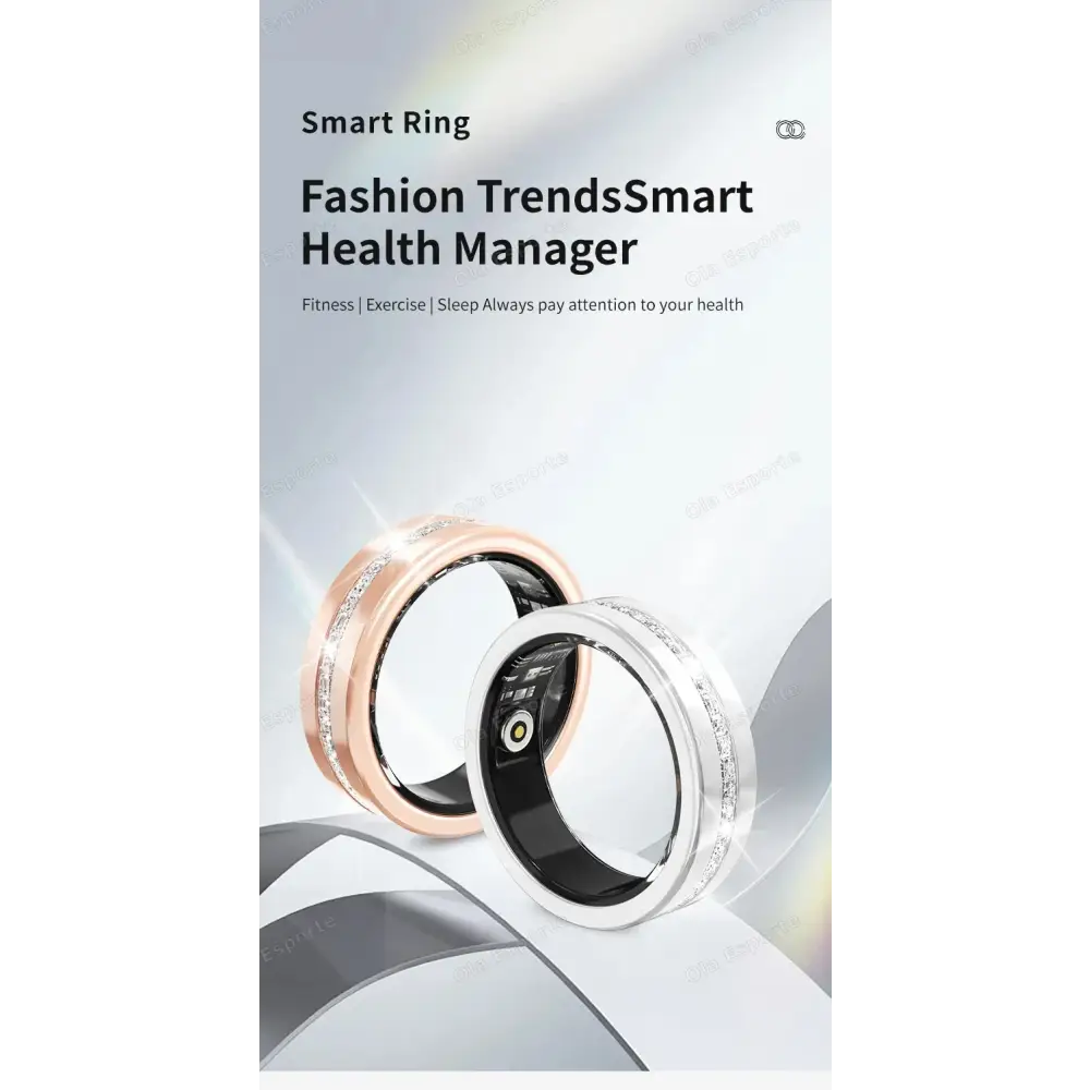 Diamond Fashion Women Smart Ring With Box IP68 Waterproof Lady ring Heart Rate Health Monitor Sports Pedometer Fitness