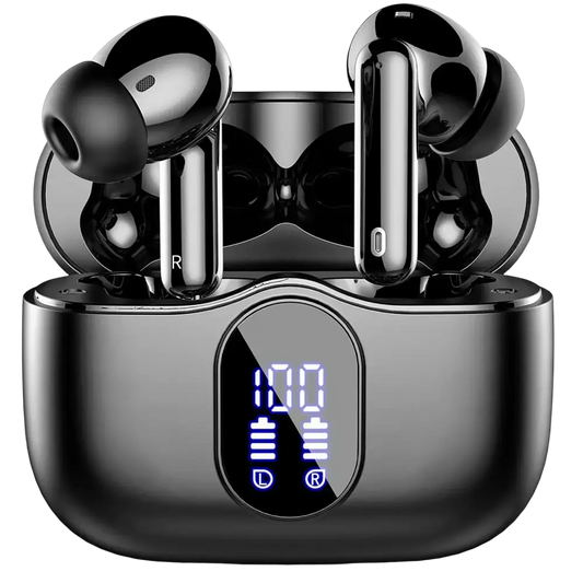 Écouteurs sans fil avec Bluetooth 5.3 écouteurs intra-auriculaires avec 4 micros ENC et 36 heures de lecture affichage
