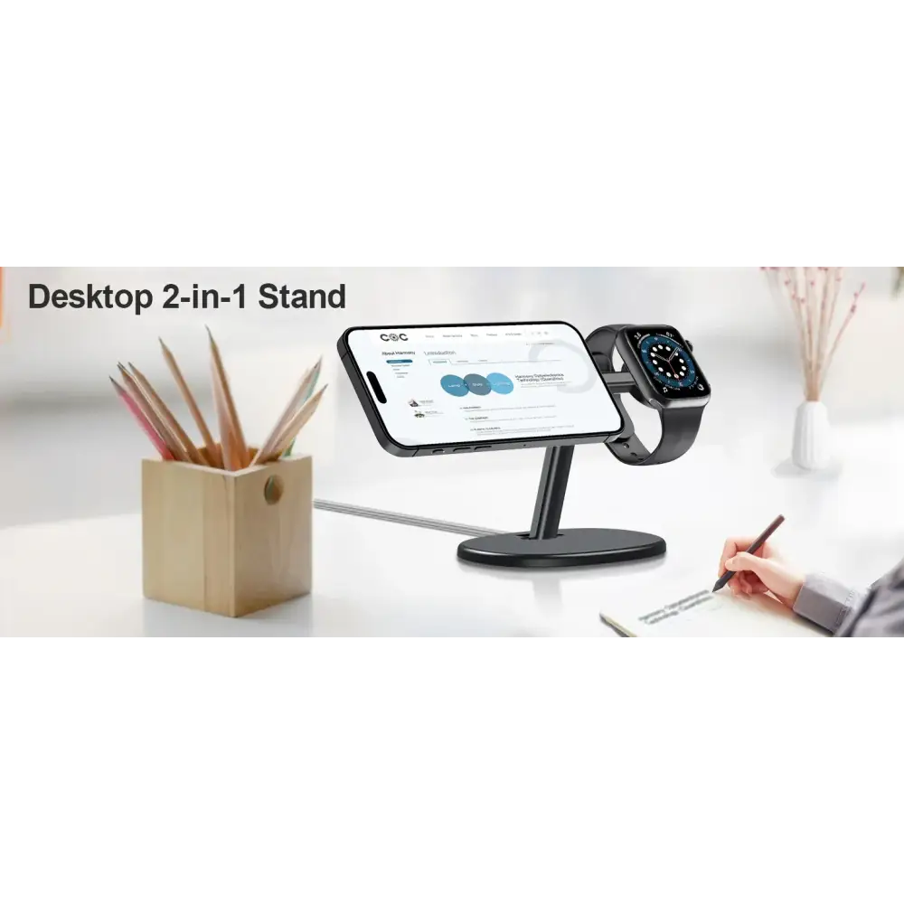 EWA – station de chargement MagSafe 2 en 1 pour iPhone 16/15/14/13/12 et Apple Watch Series SE station d’accueil