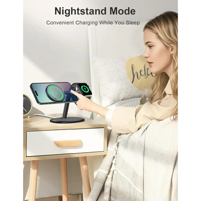 EWA – station de chargement MagSafe 2 en 1 pour iPhone 16/15/14/13/12 et Apple Watch Series SE station d’accueil