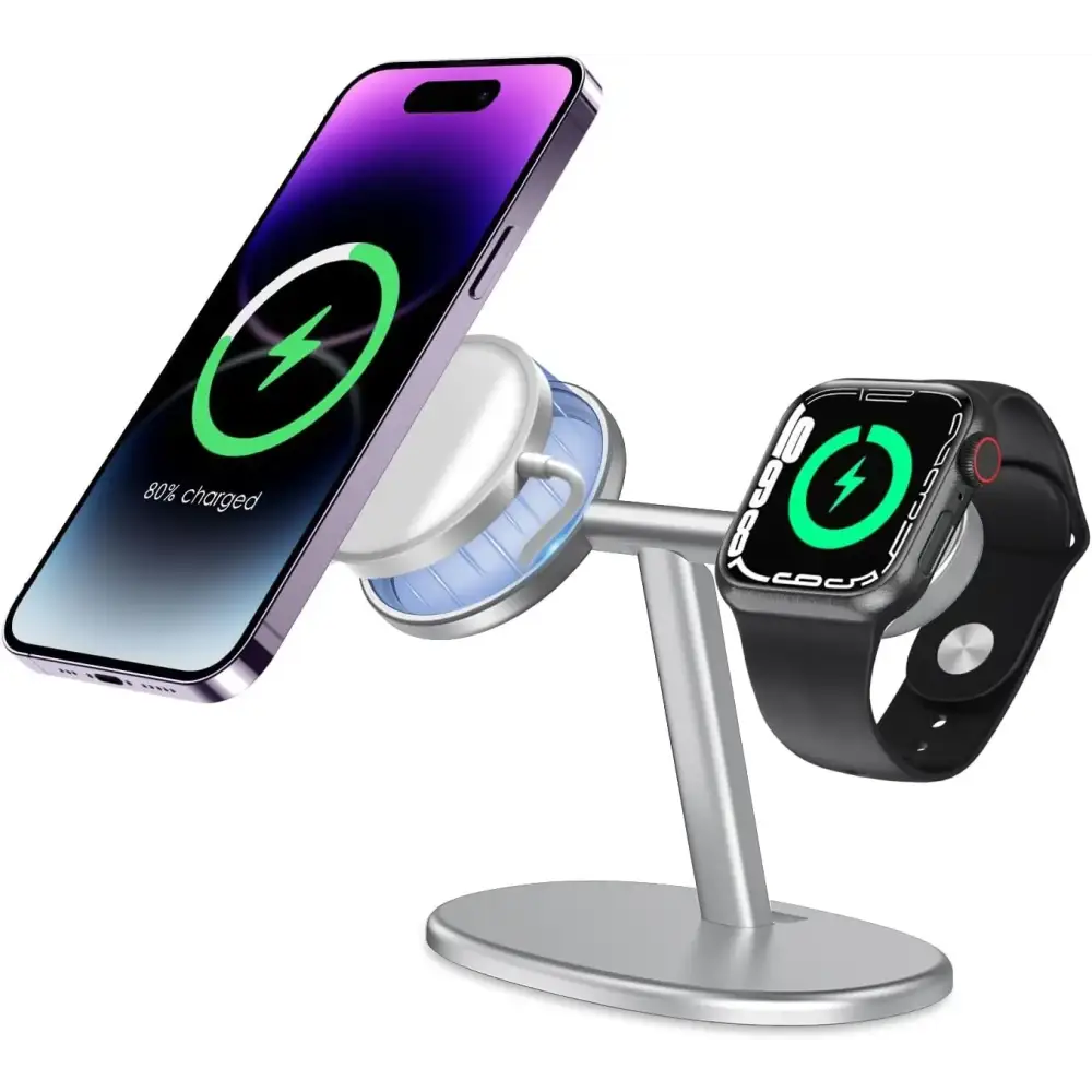 EWA – station de chargement MagSafe 2 en 1 pour iPhone 16/15/14/13/12 et Apple Watch Series SE station d’accueil