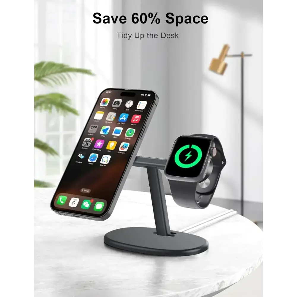 EWA – station de chargement MagSafe 2 en 1 pour iPhone 16/15/14/13/12 et Apple Watch Series SE station d’accueil
