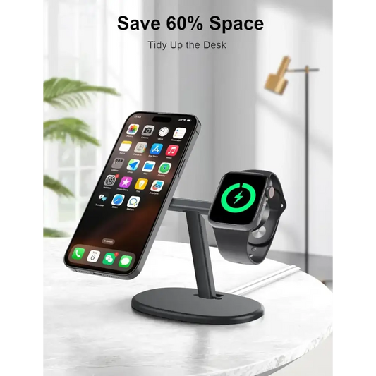 EWA – station de chargement MagSafe 2 en 1 pour iPhone 16/15/14/13/12 et Apple Watch Series SE station d’accueil
