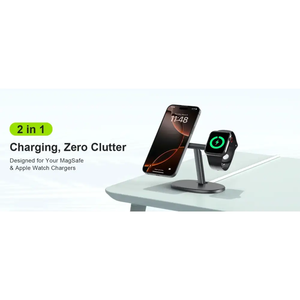 EWA – station de chargement MagSafe 2 en 1 pour iPhone 16/15/14/13/12 et Apple Watch Series SE station d’accueil