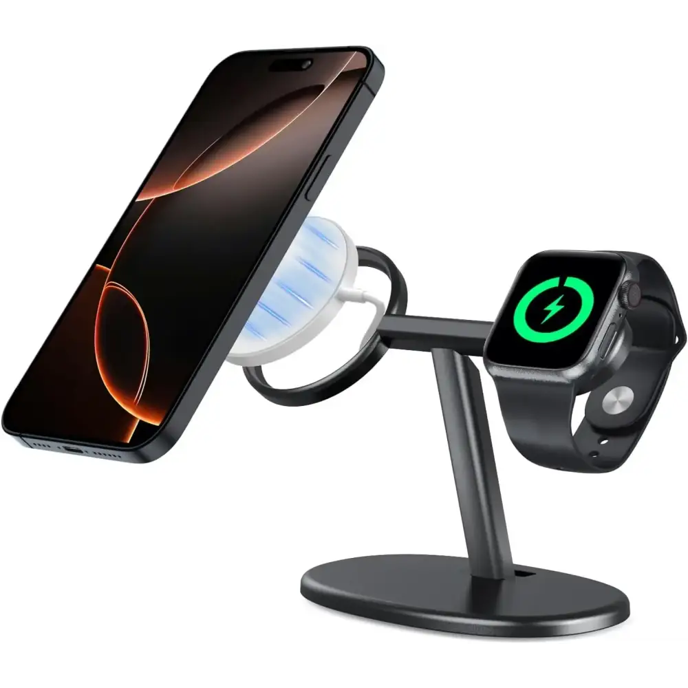 EWA – station de chargement MagSafe 2 en 1 pour iPhone 16/15/14/13/12 et Apple Watch Series SE station d’accueil