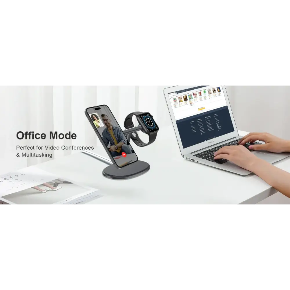 EWA – station de chargement MagSafe 2 en 1 pour iPhone 16/15/14/13/12 et Apple Watch Series SE station d’accueil