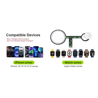 EWA – station de chargement MagSafe 2 en 1 pour iPhone 16/15/14/13/12 et Apple Watch Series SE station d’accueil