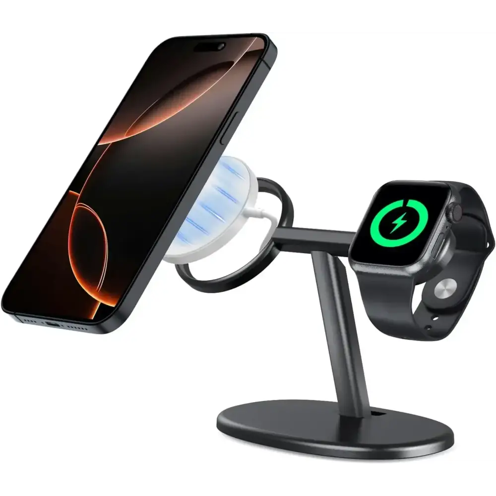 EWA – station de chargement MagSafe 2 en 1 pour iPhone 16/15/14/13/12 et Apple Watch Series SE station d’accueil