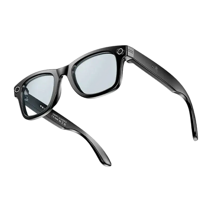 Lunettes intelligentes noires LIGE avec appel sans fil, caméra, dialogue IA et enregistrement audio